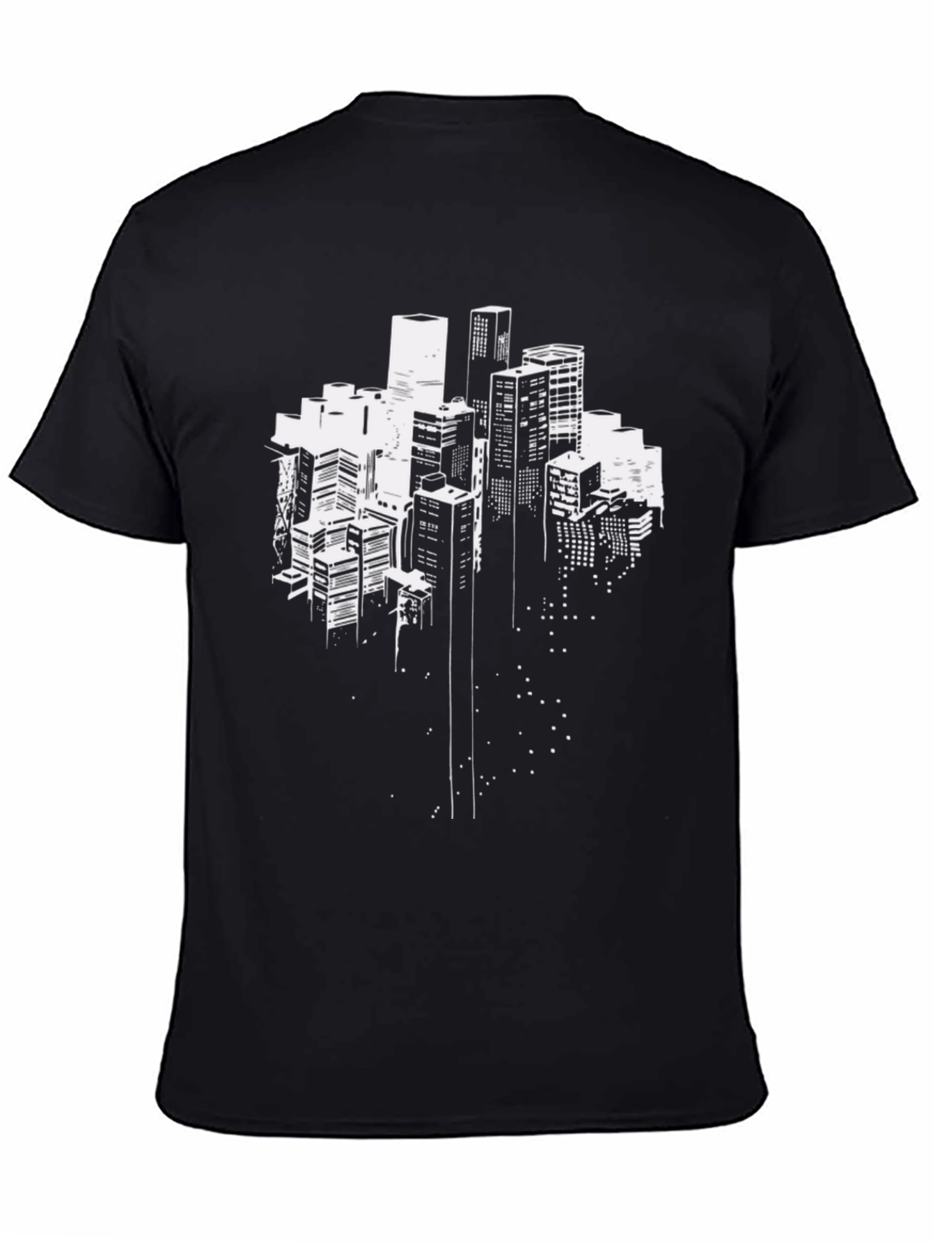 Urban Skyline Graphic Tee - Black