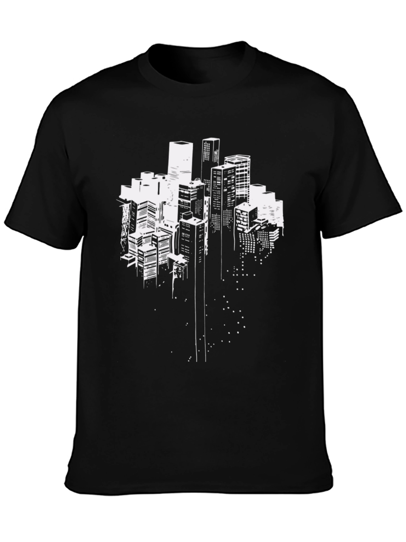 Urban Skyline Graphic Tee - Black