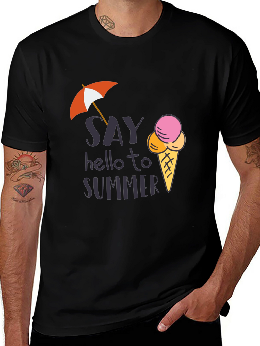 Summer Vibes Graphic Tee - Black