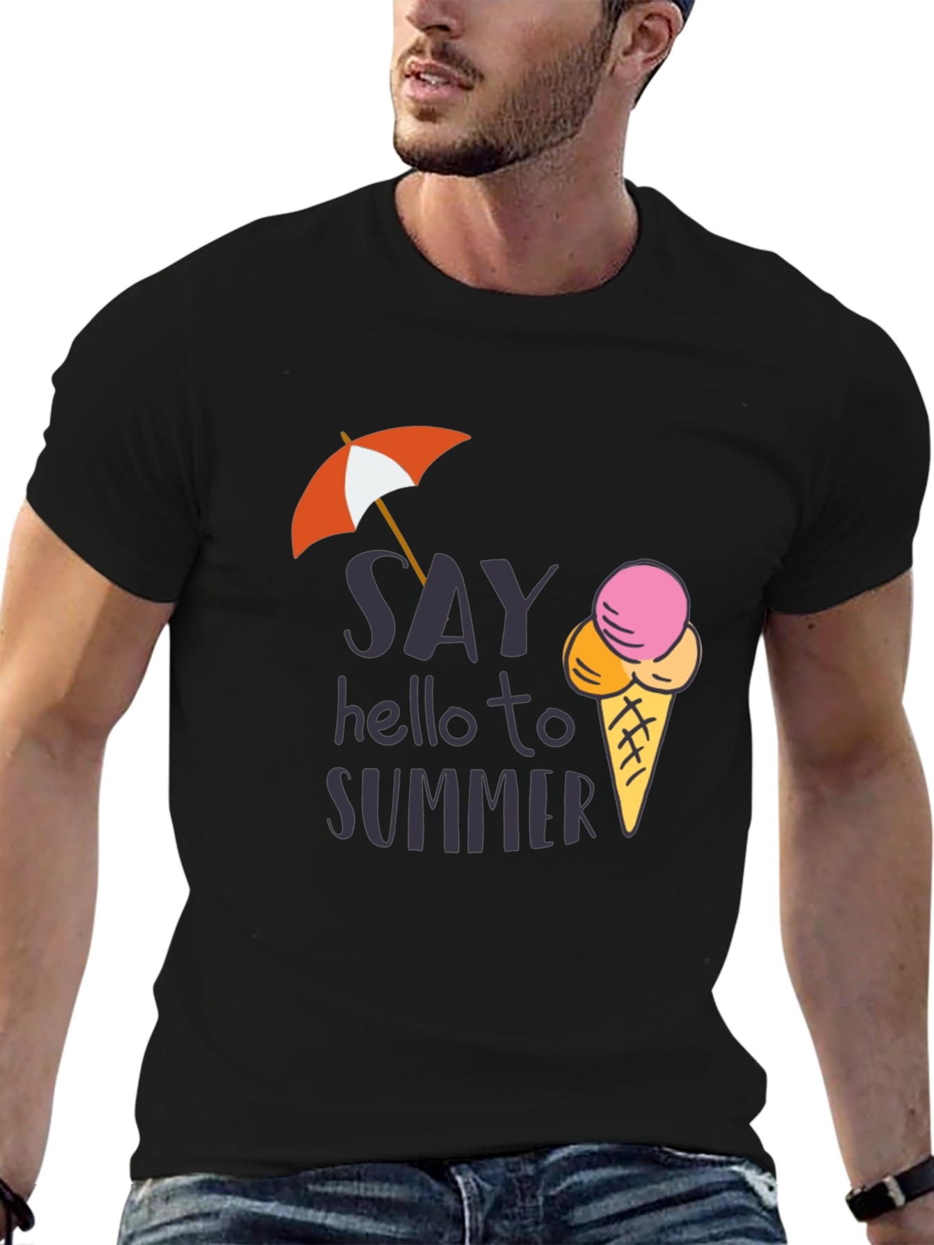 Summer Vibes Graphic Tee - Black
