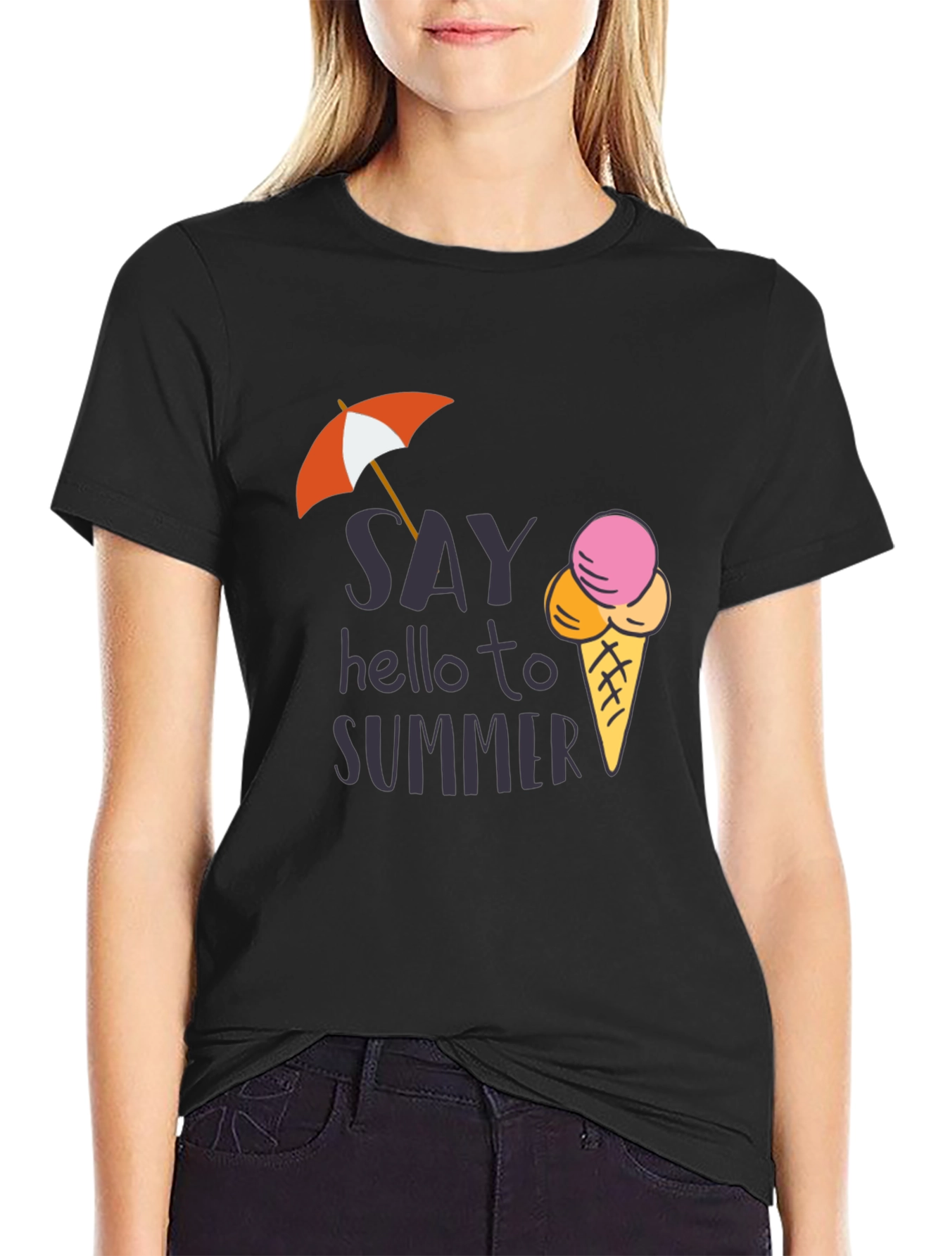 Summer Vibes Graphic Tee - Black