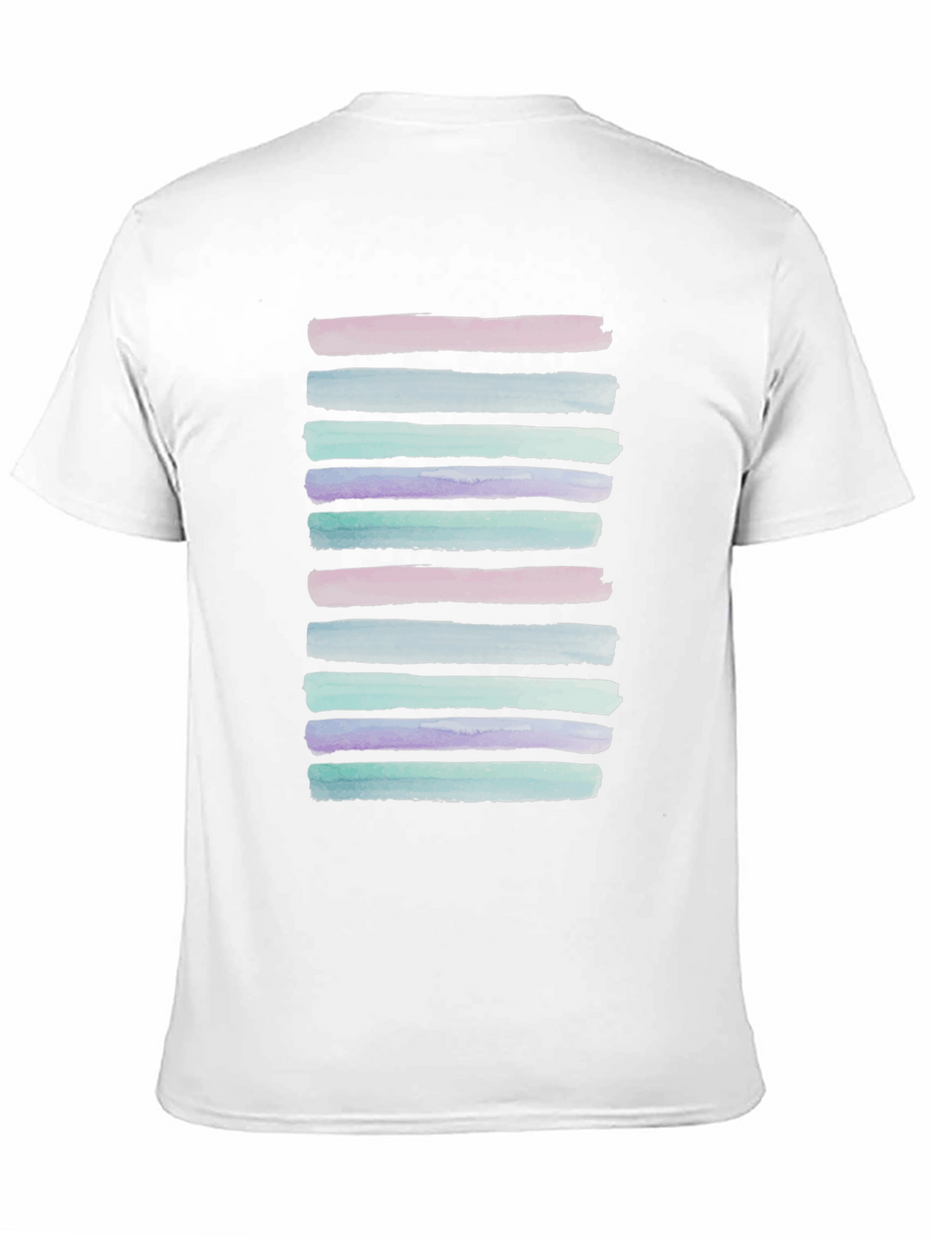 Watercolor Stripes Black T-Shirt
