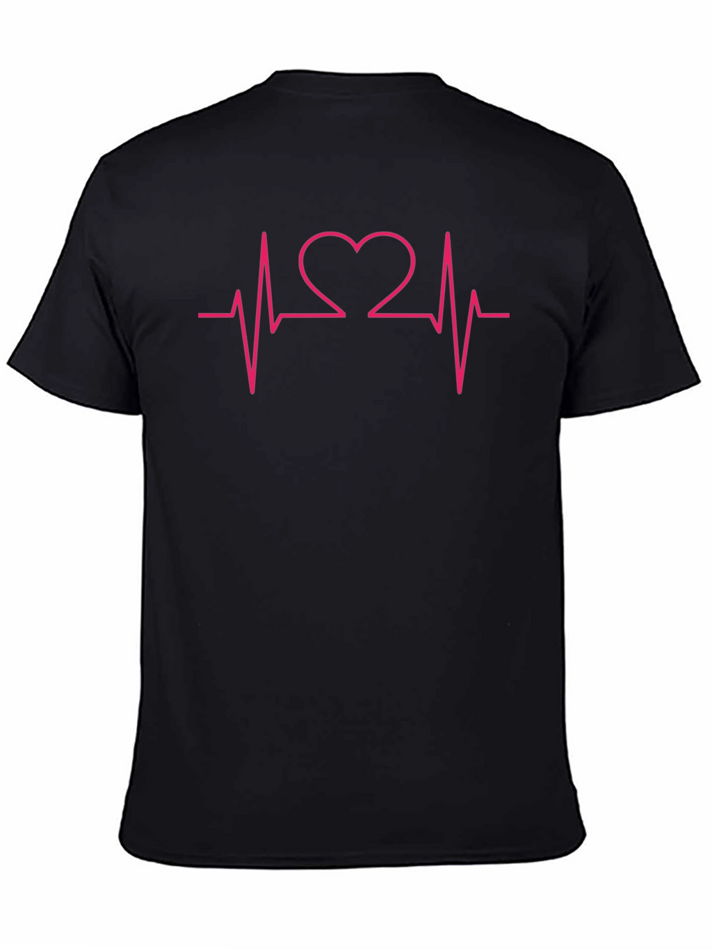 Heartbeat Heart Love Graphic Tee - Black Cotton