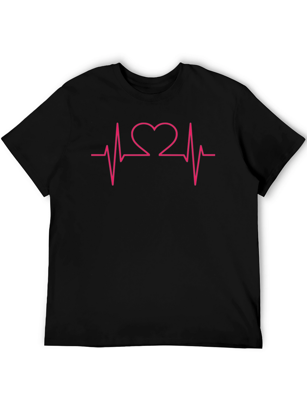 Heartbeat Heart Love Graphic Tee - Black Cotton