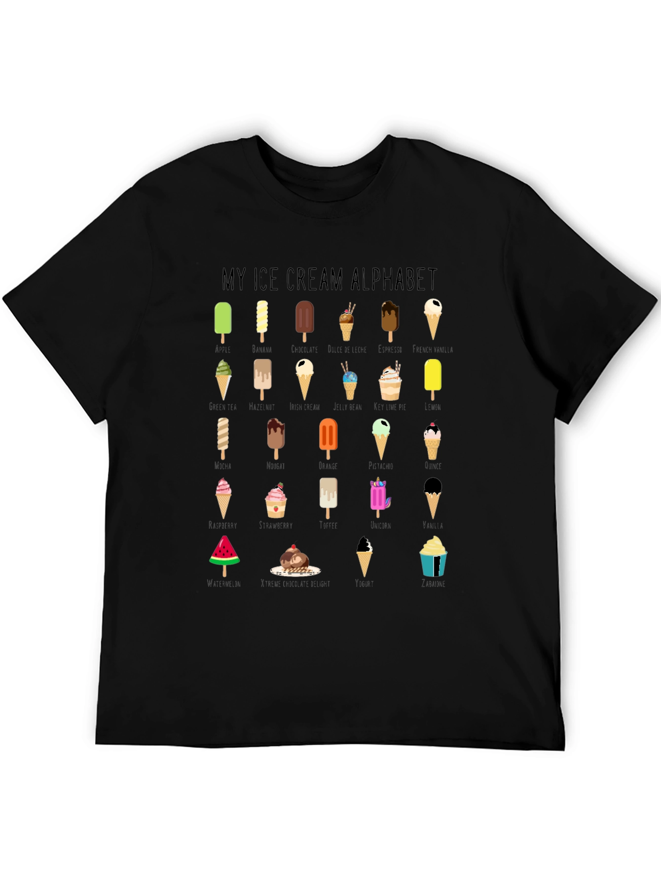My Ice Cream Alphabet Graphic T-Shirt