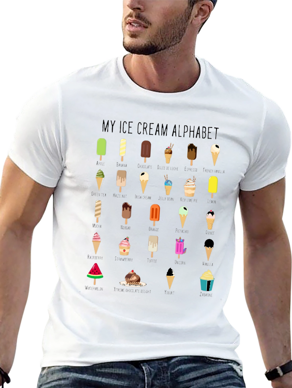 My Ice Cream Alphabet Graphic T-Shirt