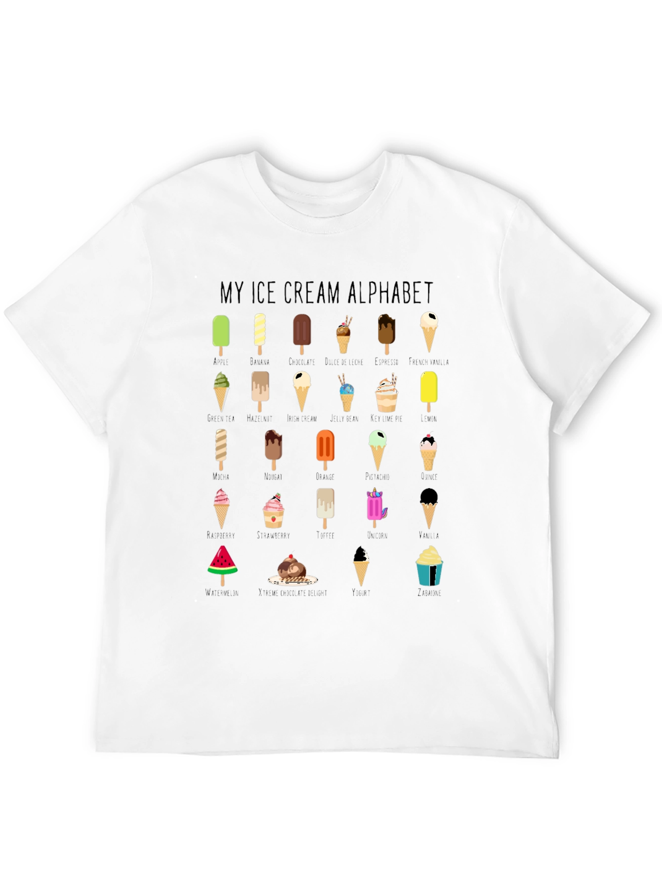 My Ice Cream Alphabet Graphic T-Shirt