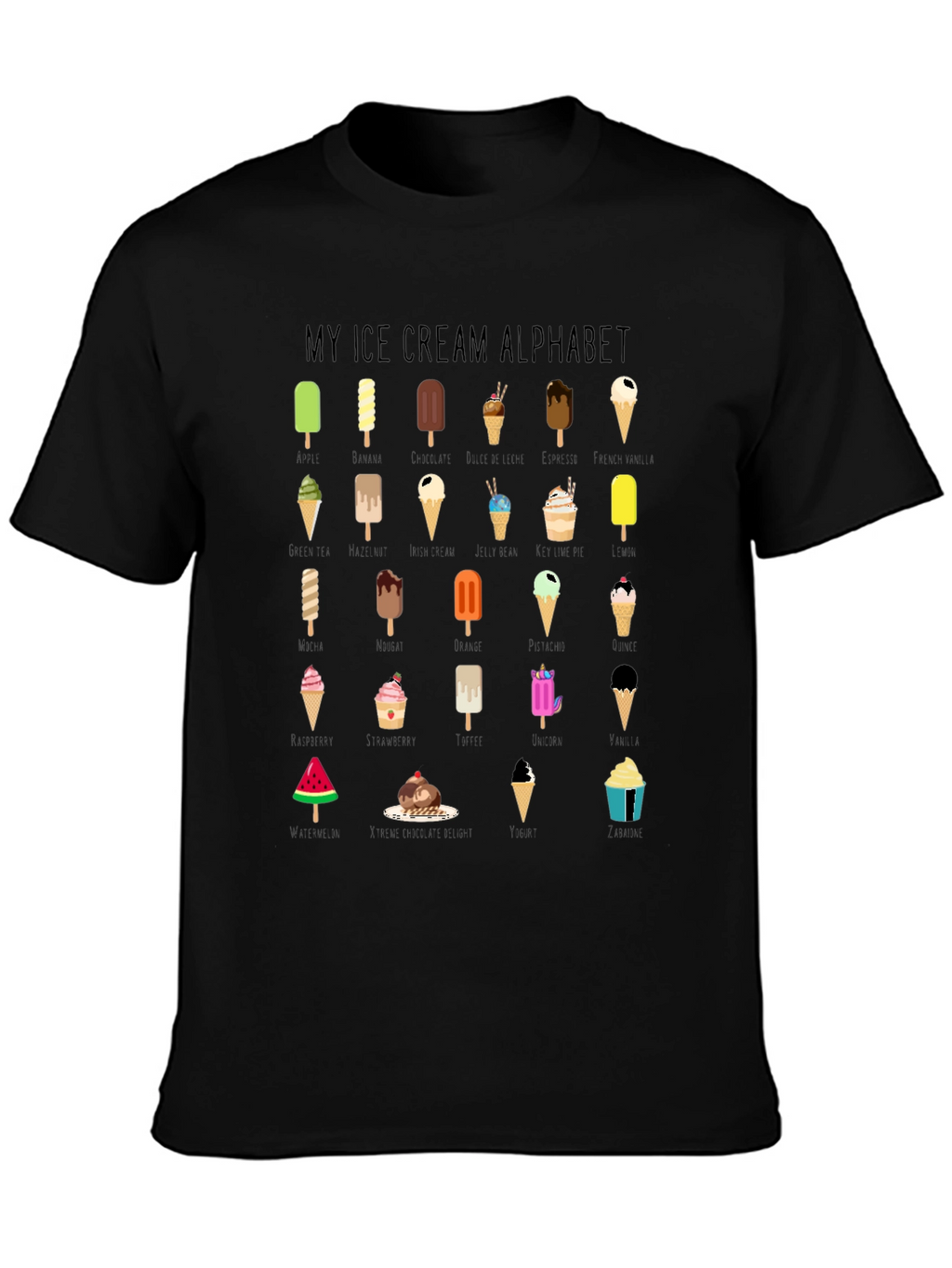 My Ice Cream Alphabet Graphic T-Shirt