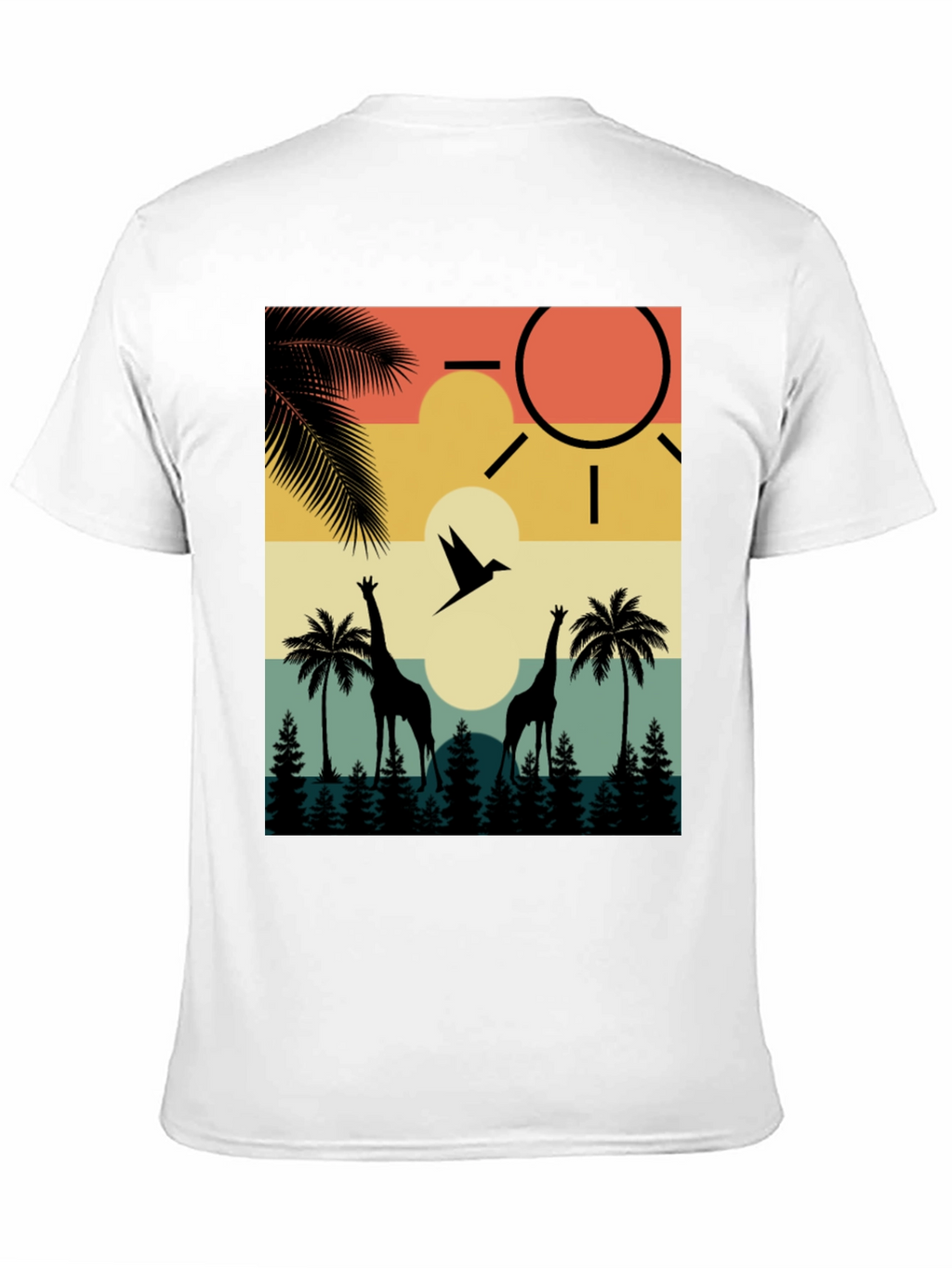 Retro Giraffe Sunset T-Shirt
