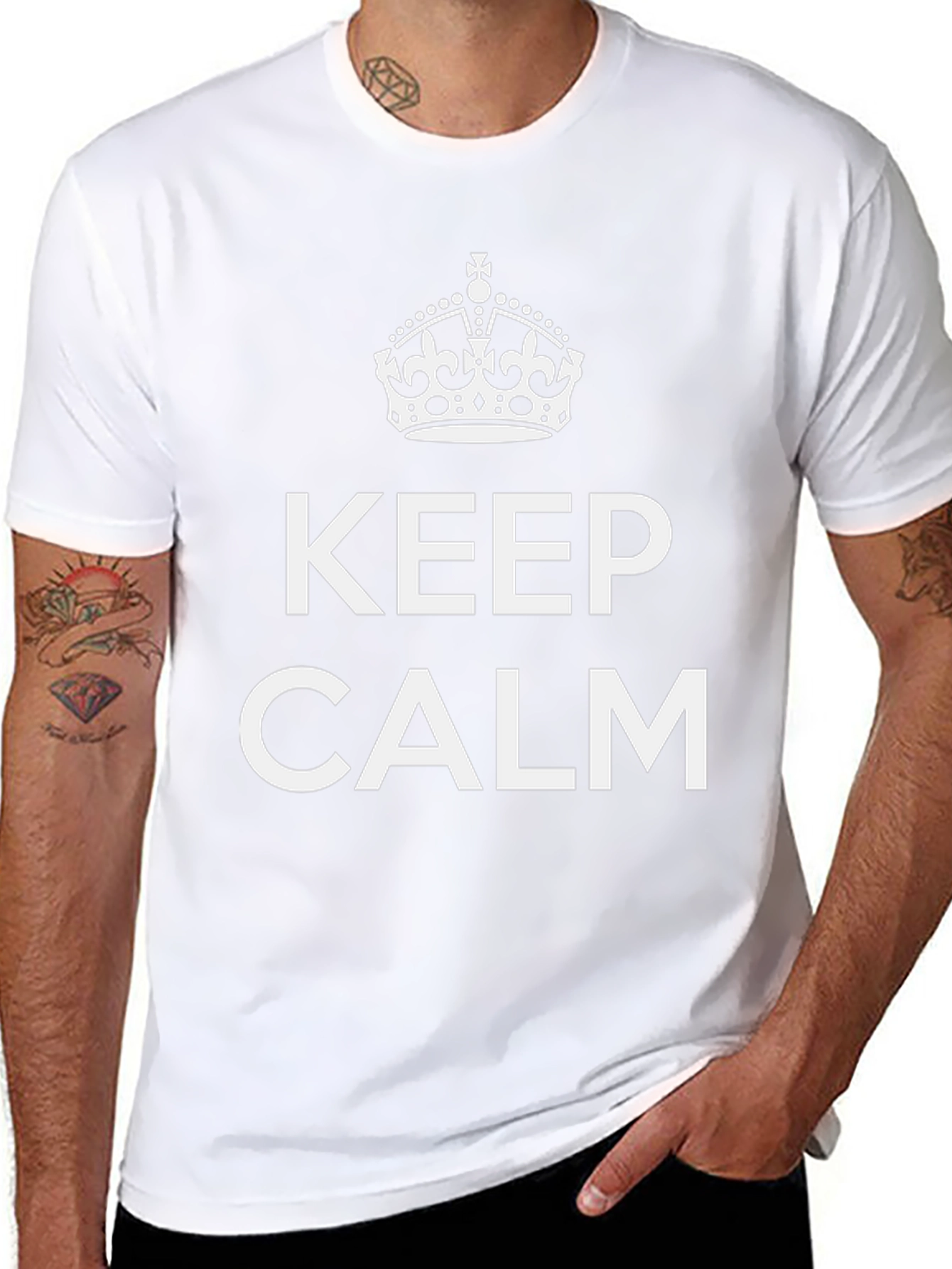 Keep Calm Crown Graphic Tee - Soft Cotton Blend