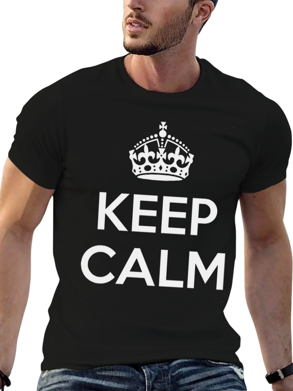 Keep Calm Crown Graphic Tee - Soft Cotton Blend