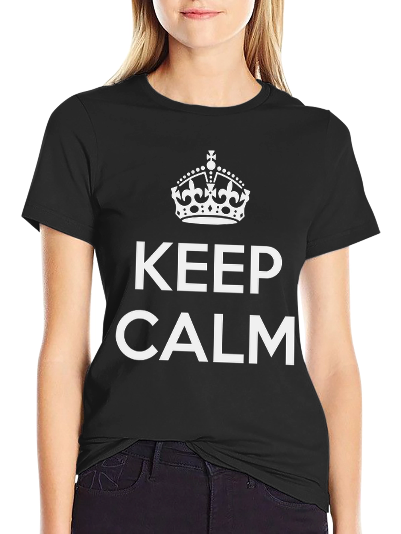 Keep Calm Crown Graphic Tee - Soft Cotton Blend