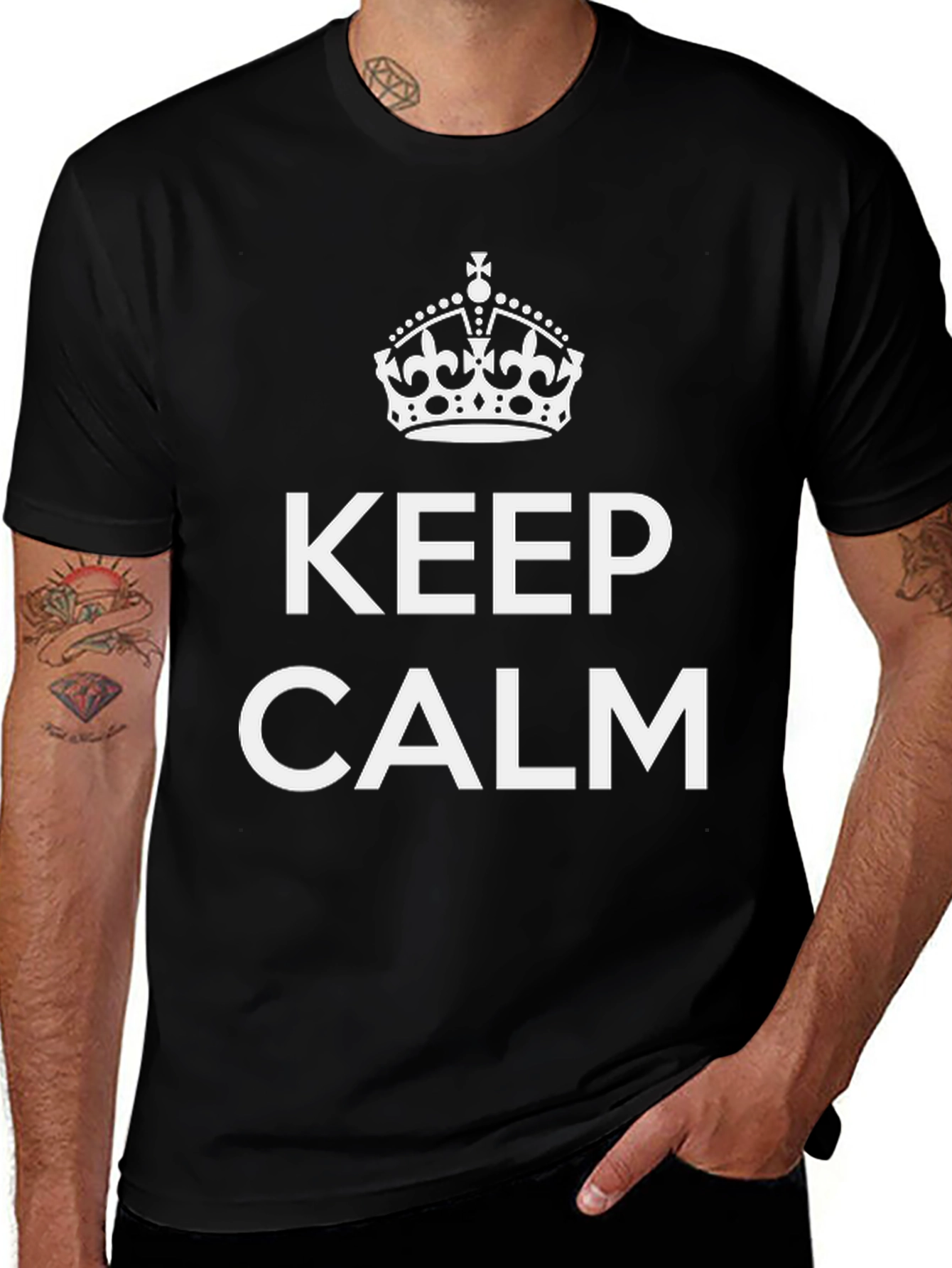 Keep Calm Crown Graphic Tee - Soft Cotton Blend