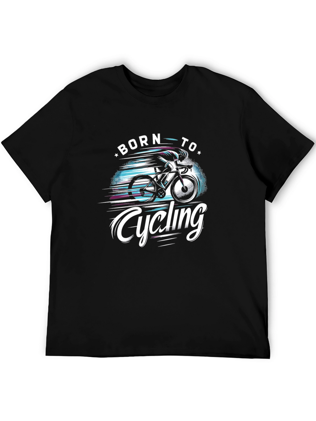 Born to Cycling Black Graphic Tee