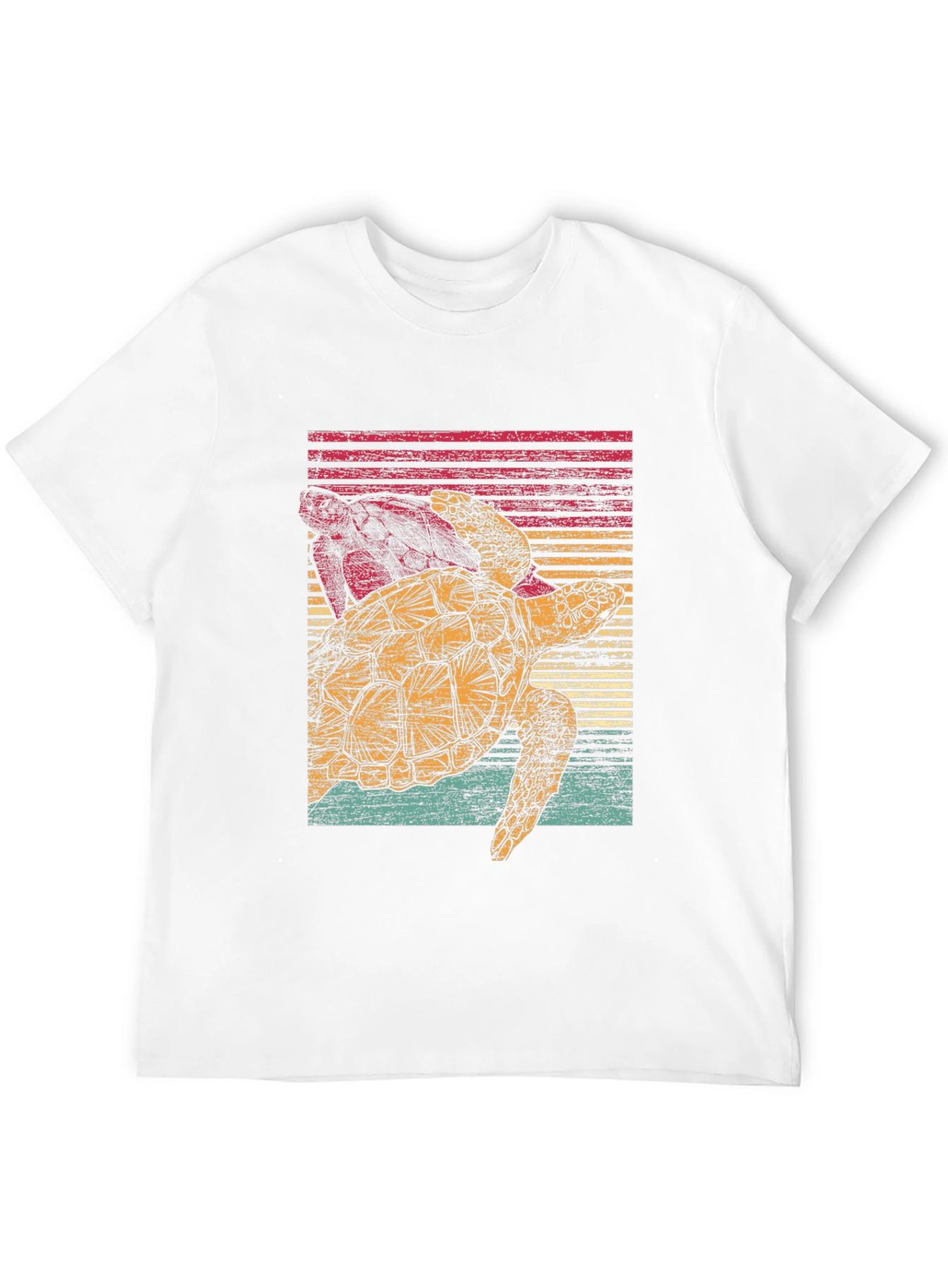 Retro Turtle Graphic Tee - Black Cotton Comfort