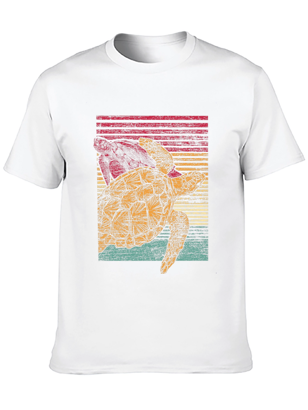 Retro Turtle Graphic Tee - Black Cotton Comfort