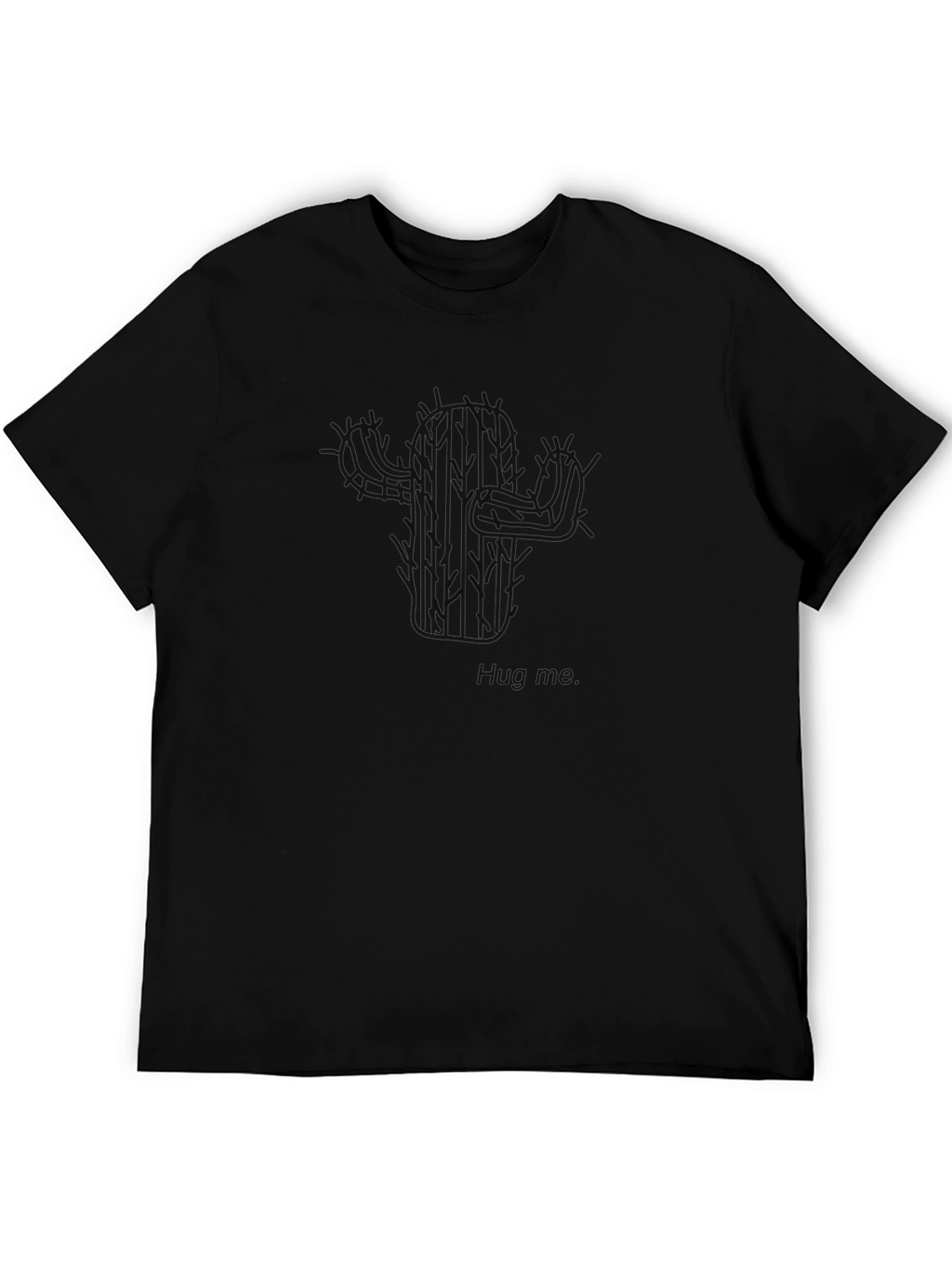 Mens Black Graphic Tee - Cactus Skull Design