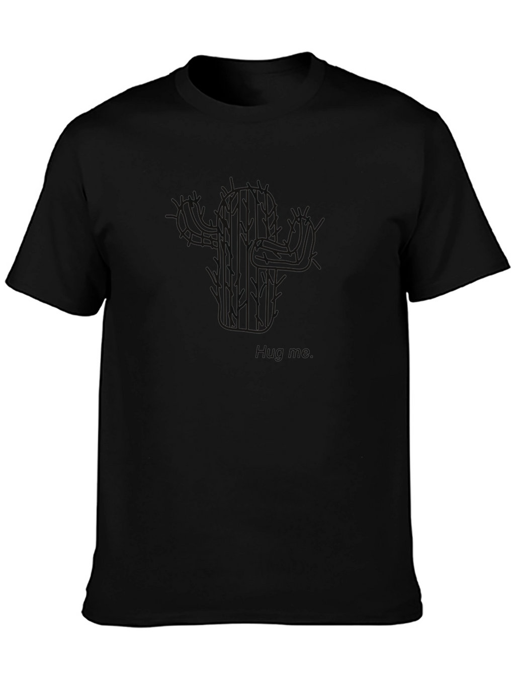 Mens Black Graphic Tee - Cactus Skull Design