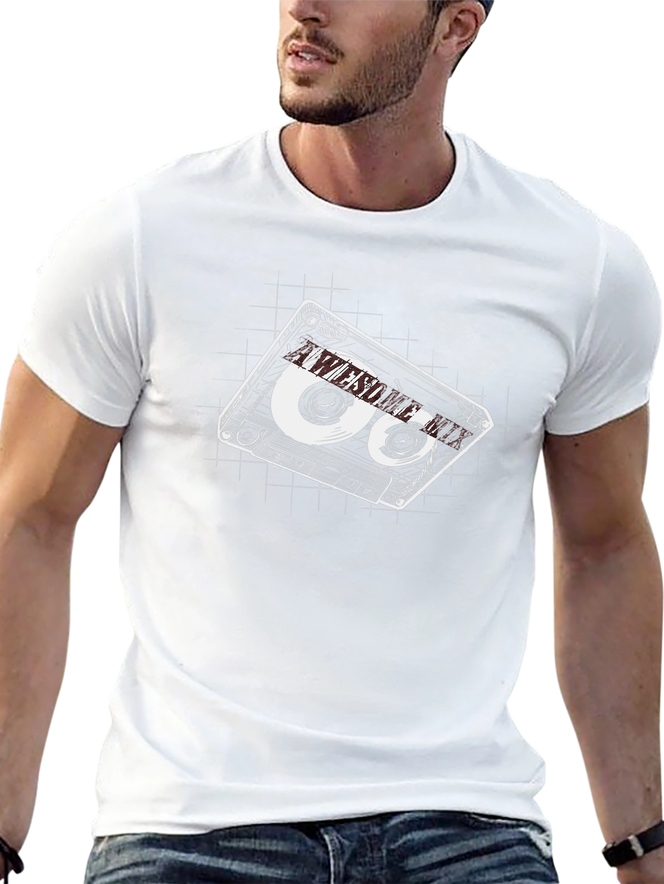 Retro Cassette Tape Graphic Tee - Black