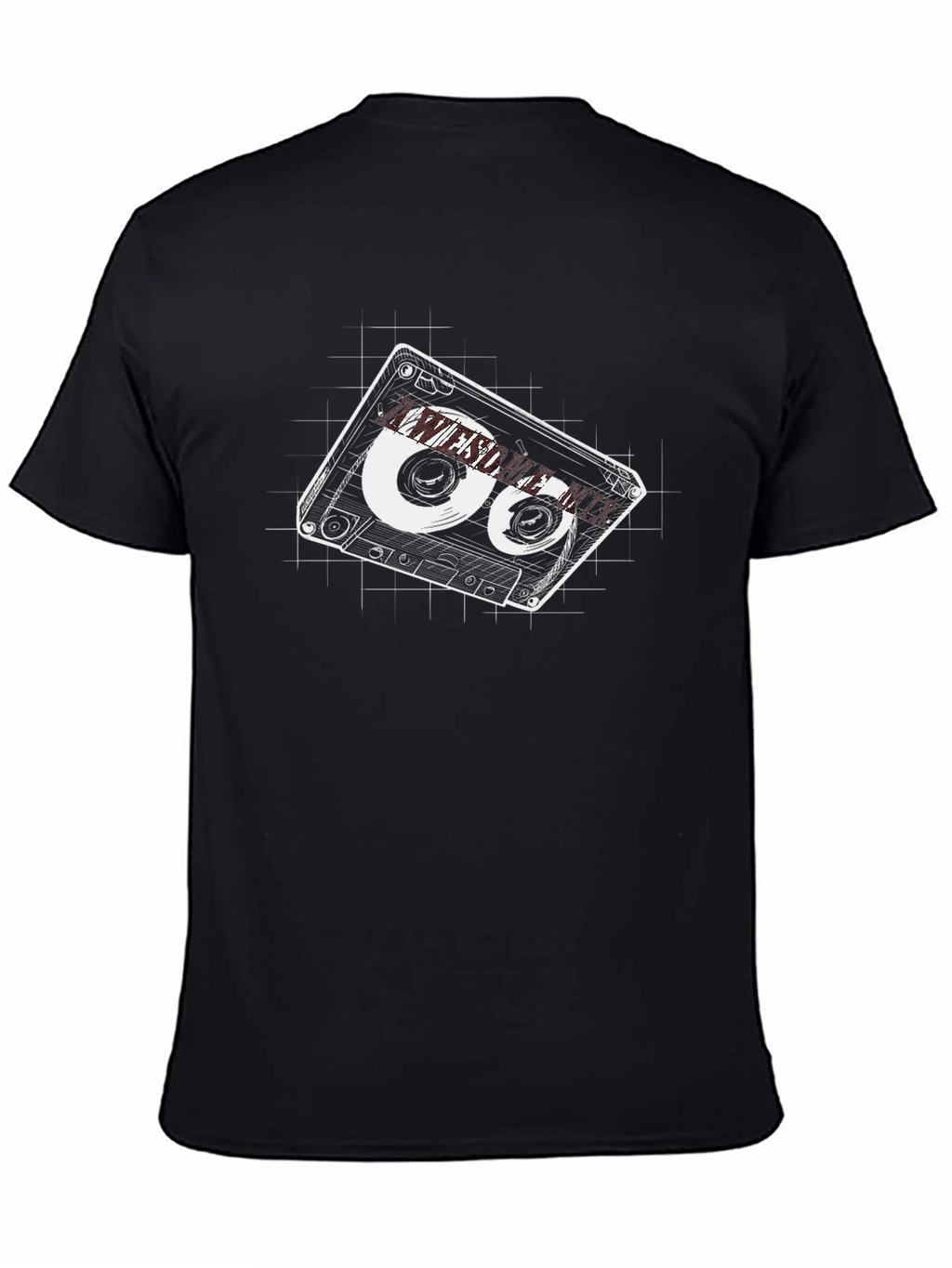 Retro Cassette Tape Graphic Tee - Black