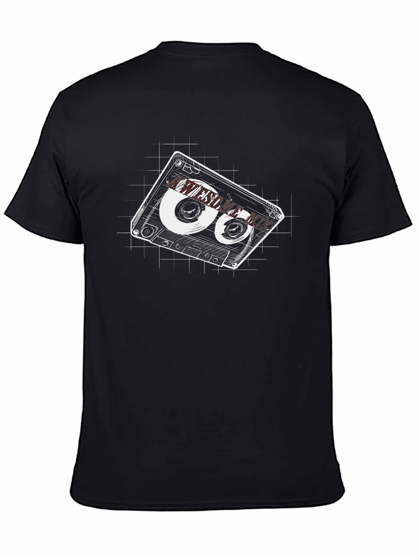 Retro Cassette Tape Graphic Tee - Black