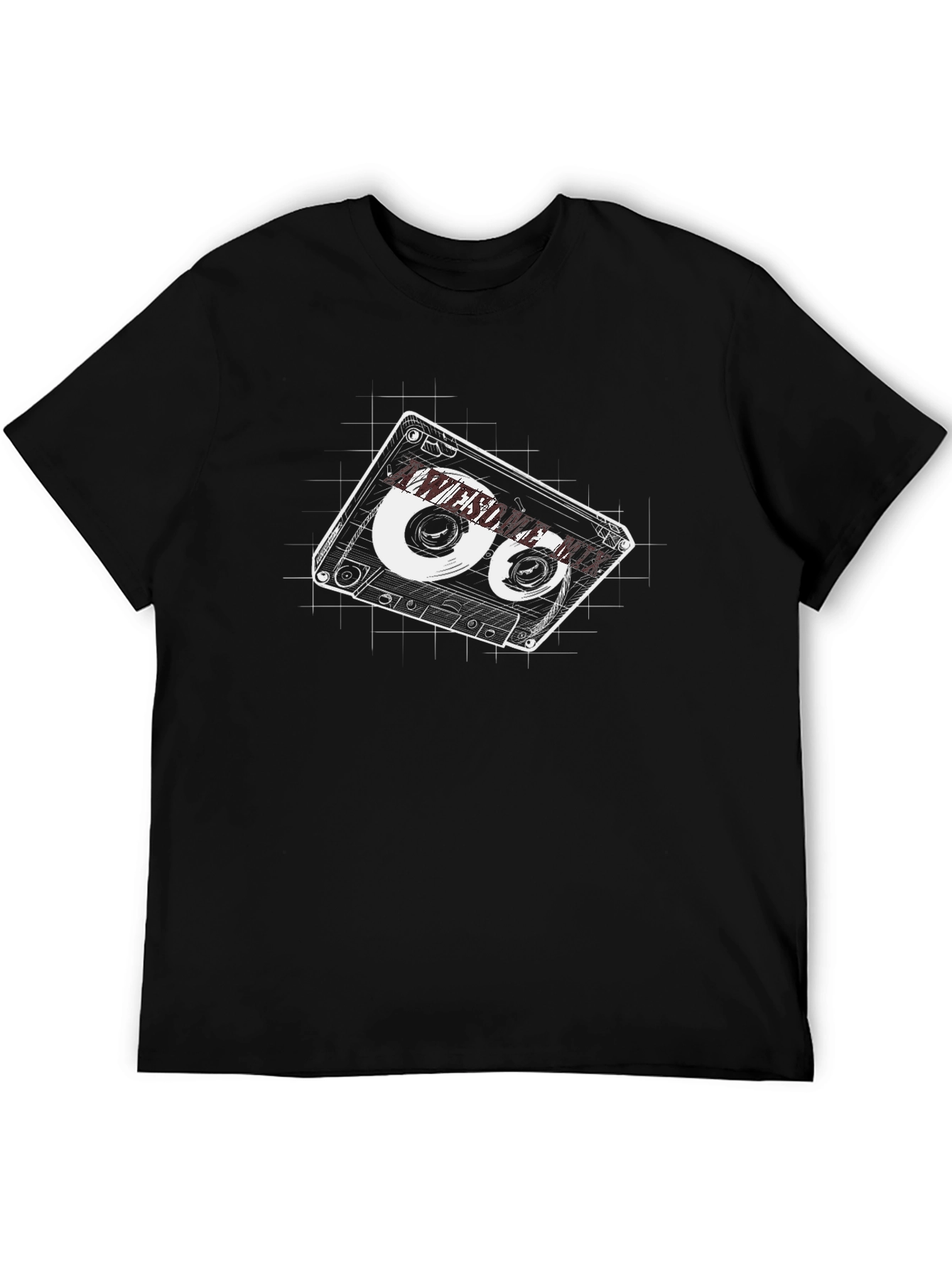 Retro Cassette Tape Graphic Tee - Black