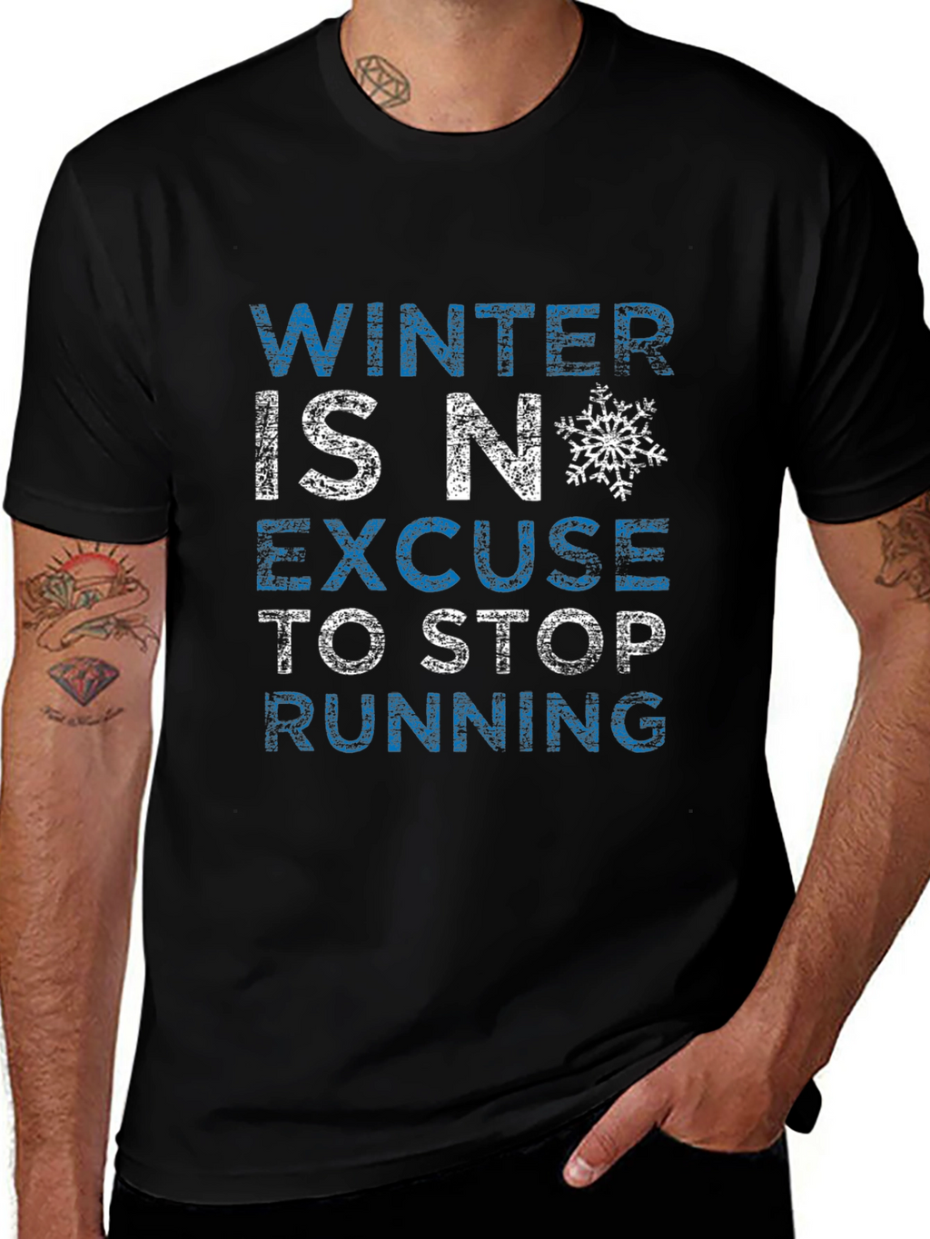 Winter Running Graphic Tee - Black