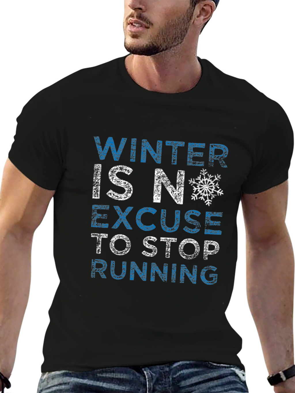 Winter Running Graphic Tee - Black