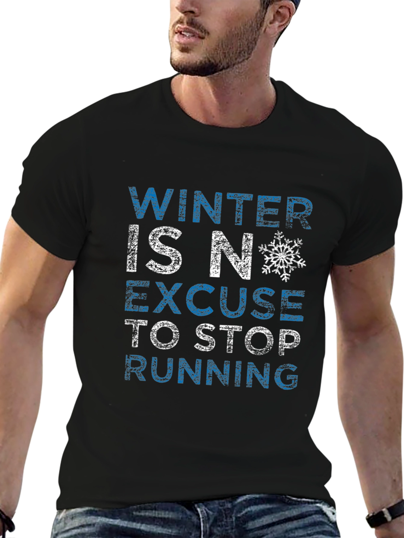 Winter Running Graphic Tee - Black