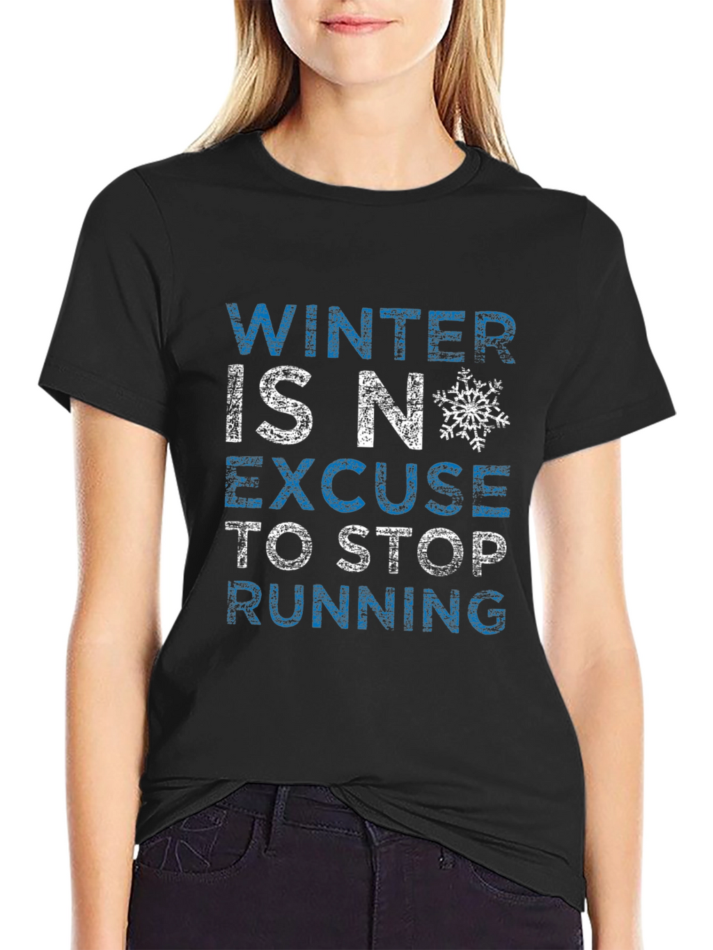Winter Running Graphic Tee - Black