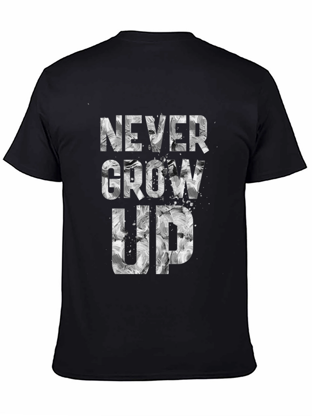 Never Grow Up Graphic Tee - Black Cotton Blend