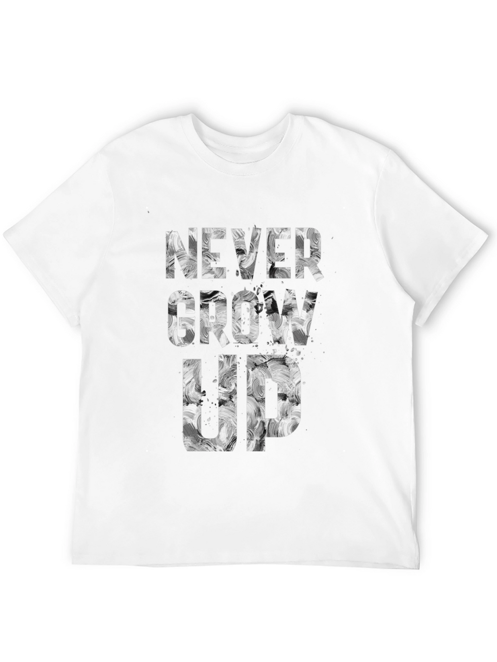 Never Grow Up Graphic Tee - Black Cotton Blend