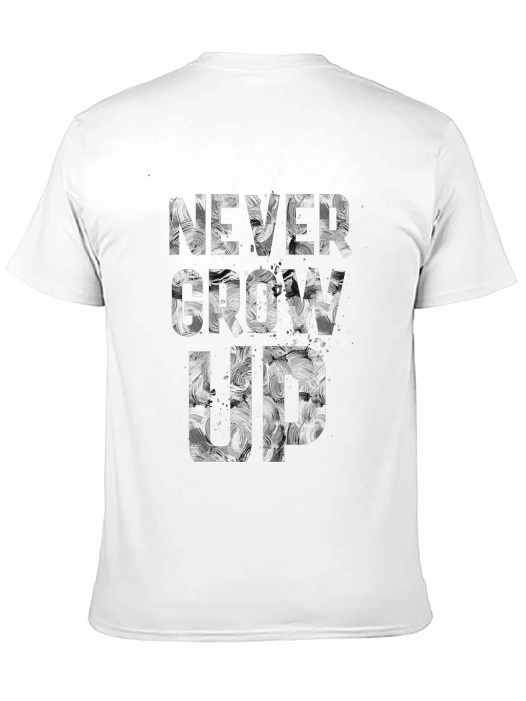 Never Grow Up Graphic Tee - Black Cotton Blend