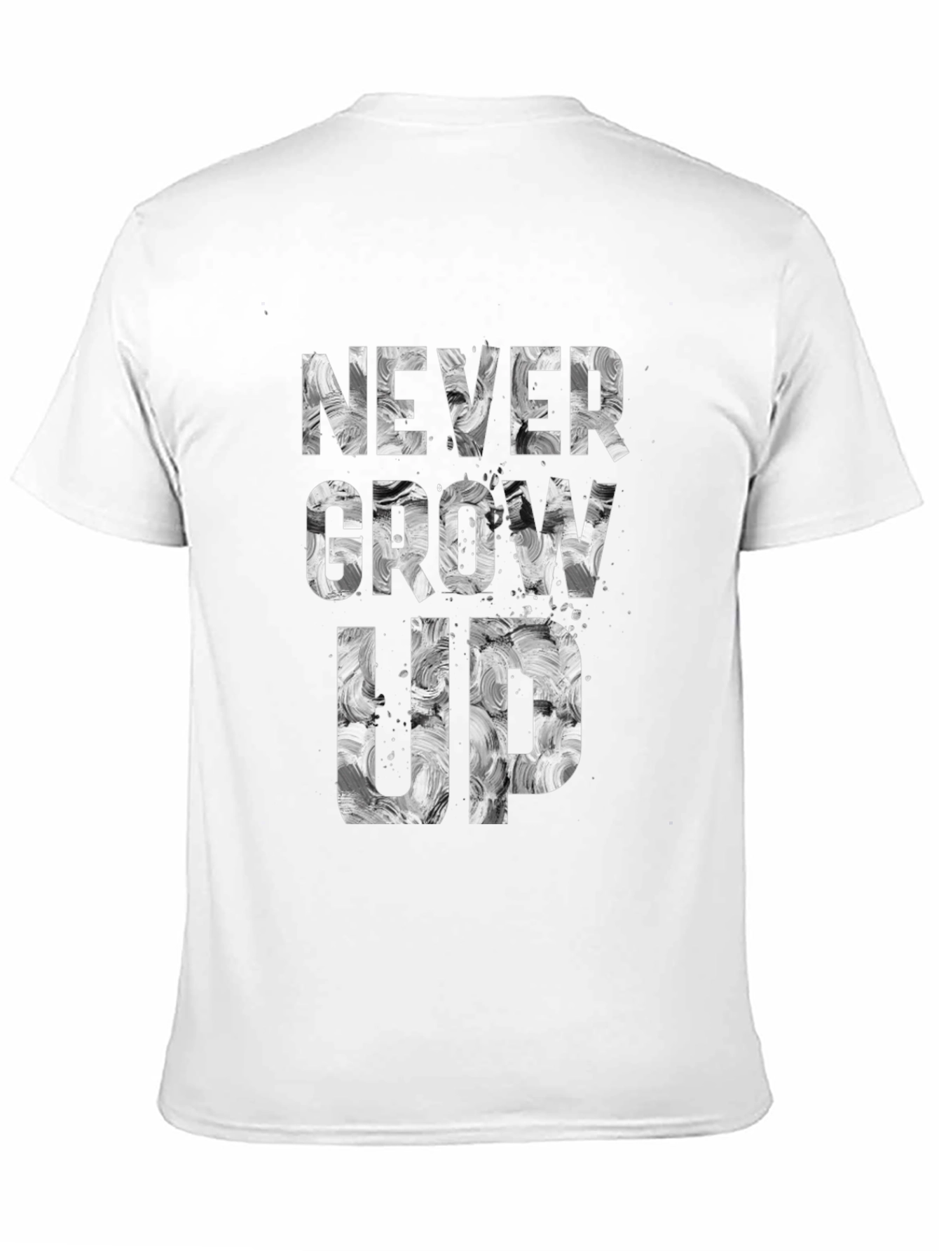 Never Grow Up Graphic Tee - Black Cotton Blend