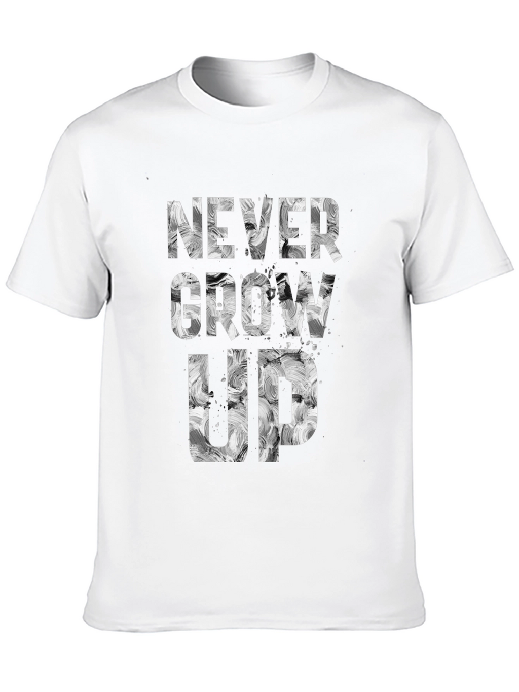 Never Grow Up Graphic Tee - Black Cotton Blend