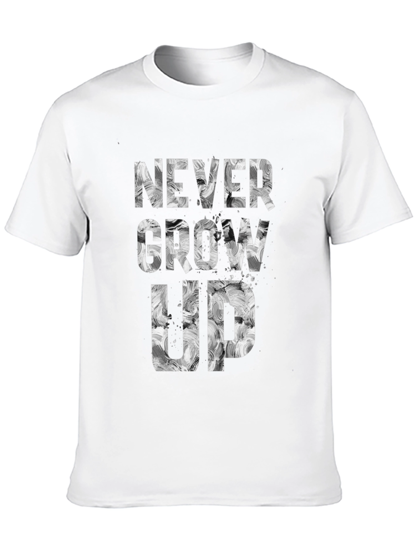 Never Grow Up Graphic Tee - Black Cotton Blend
