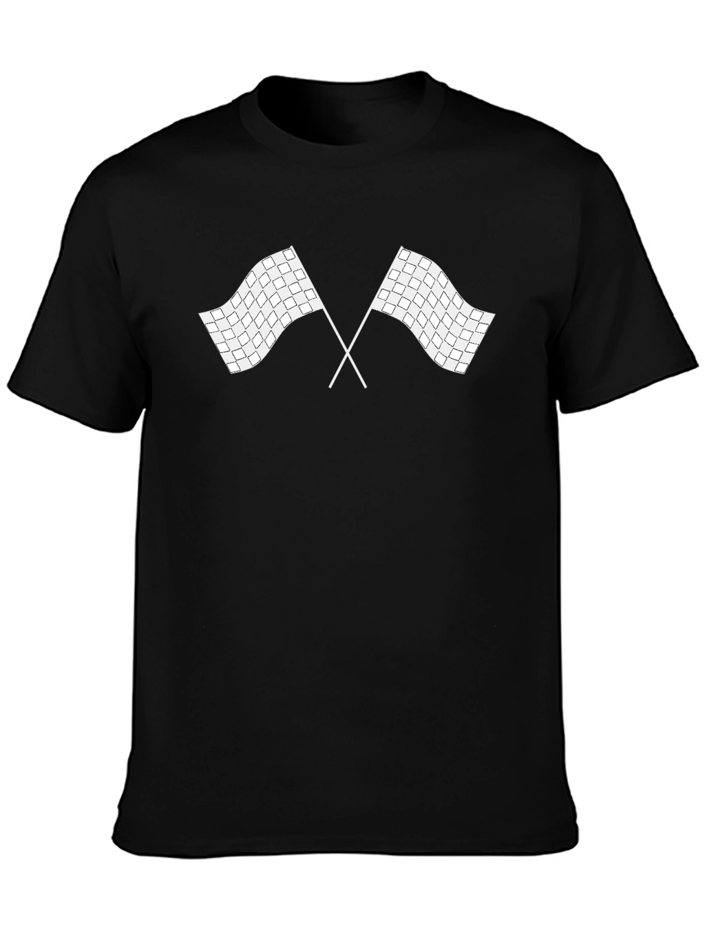 Checkered Flags Graphic Black T-Shirt