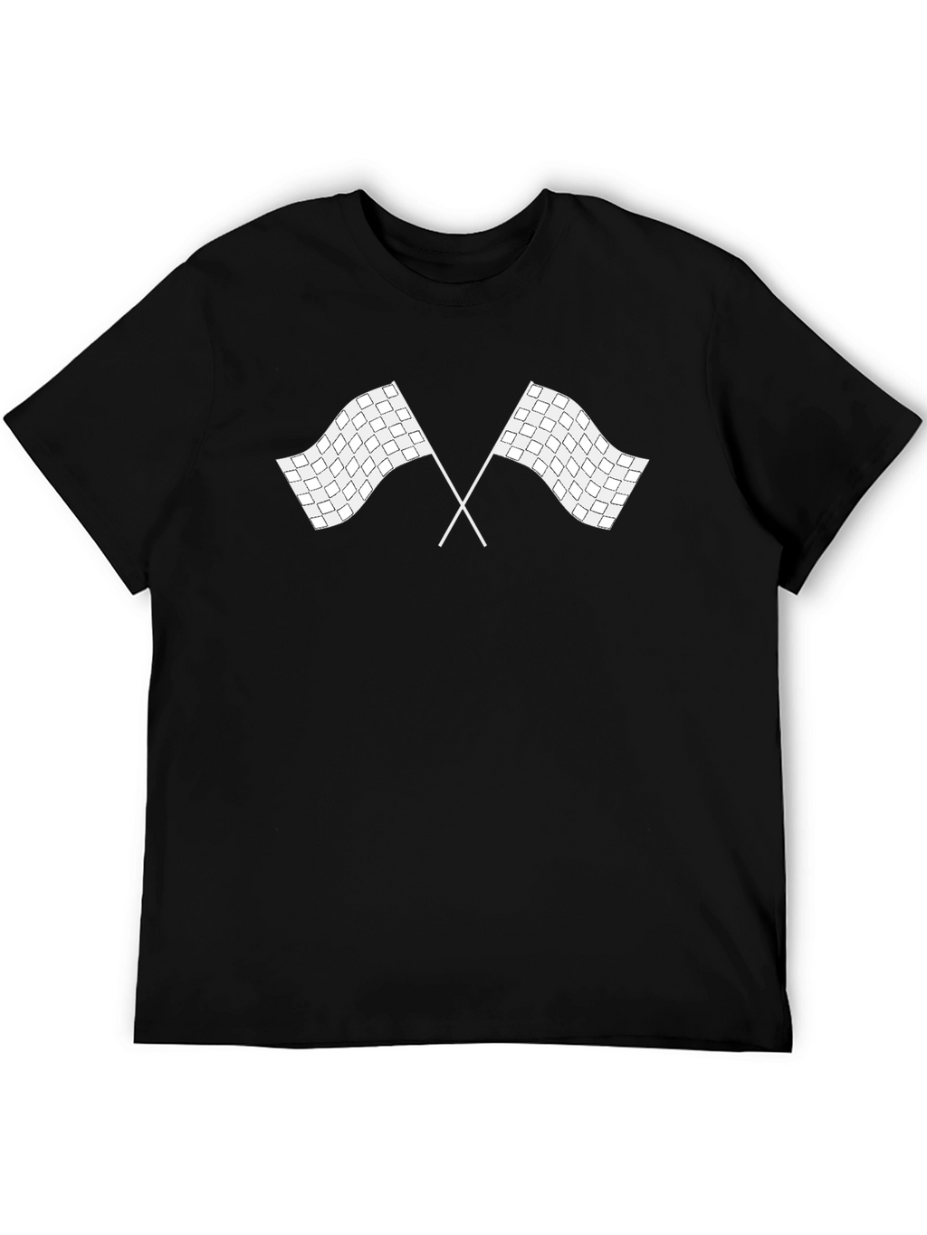 Checkered Flags Graphic Black T-Shirt