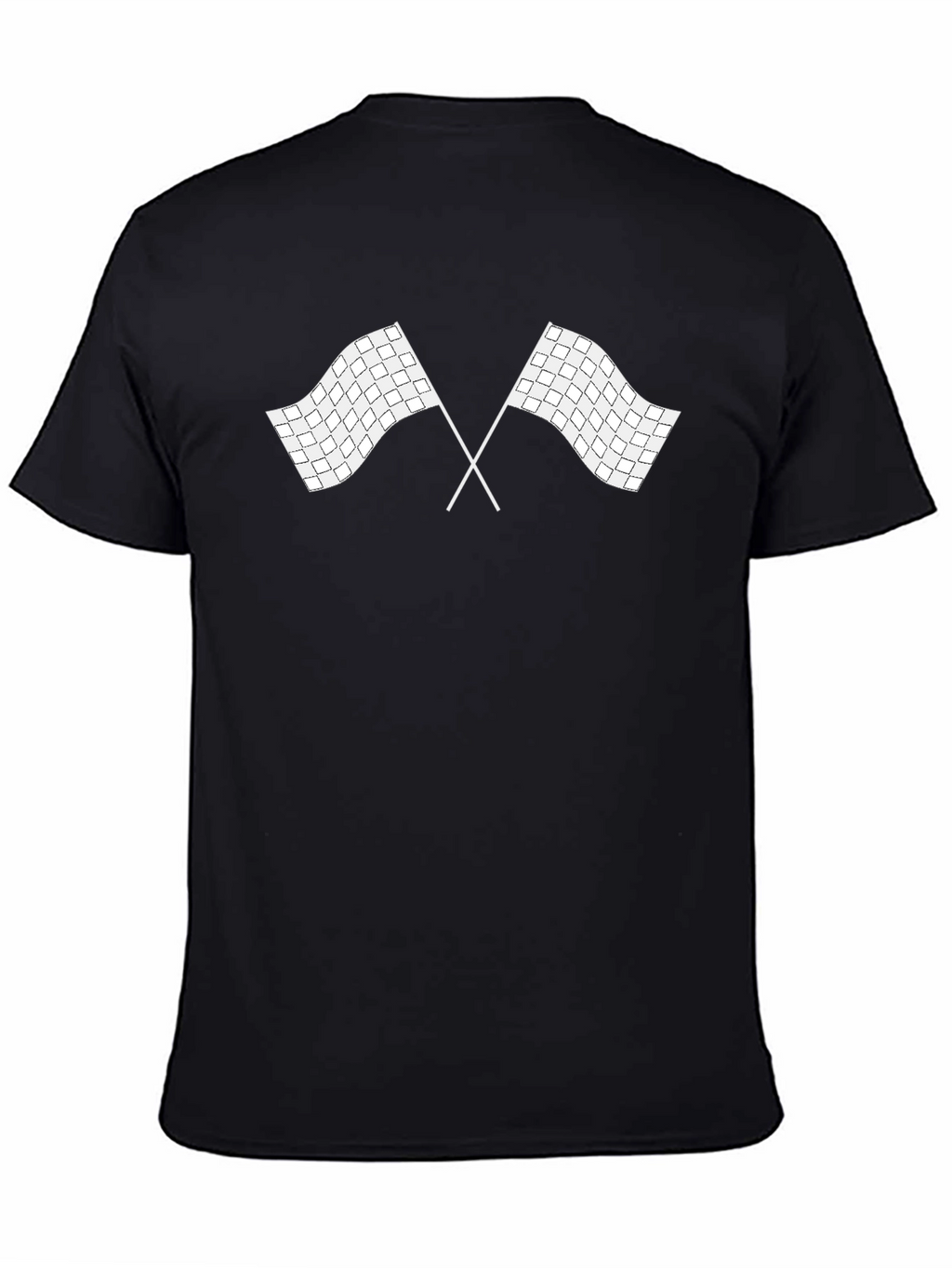 Checkered Flags Graphic Black T-Shirt