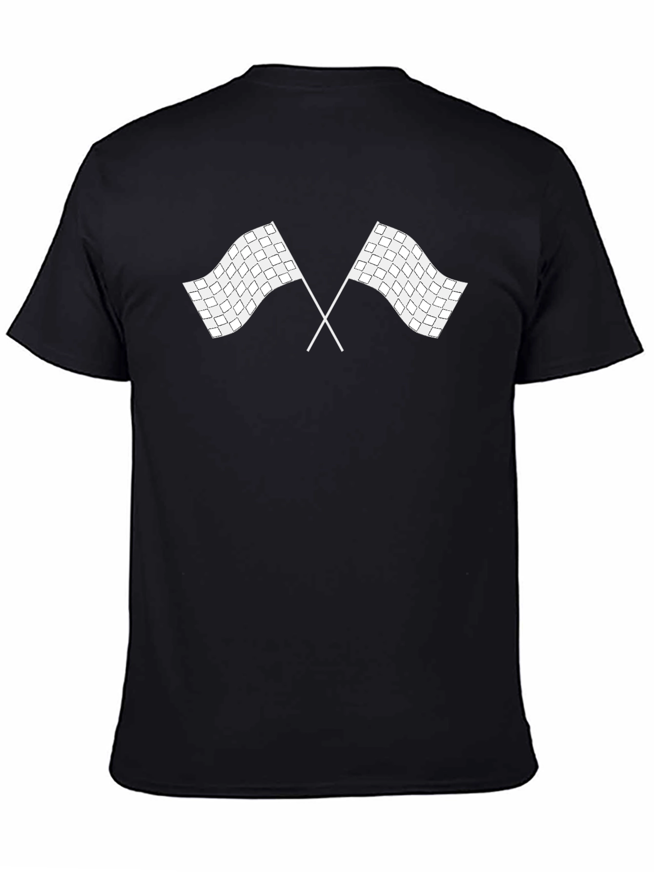 Checkered Flags Graphic Black T-Shirt