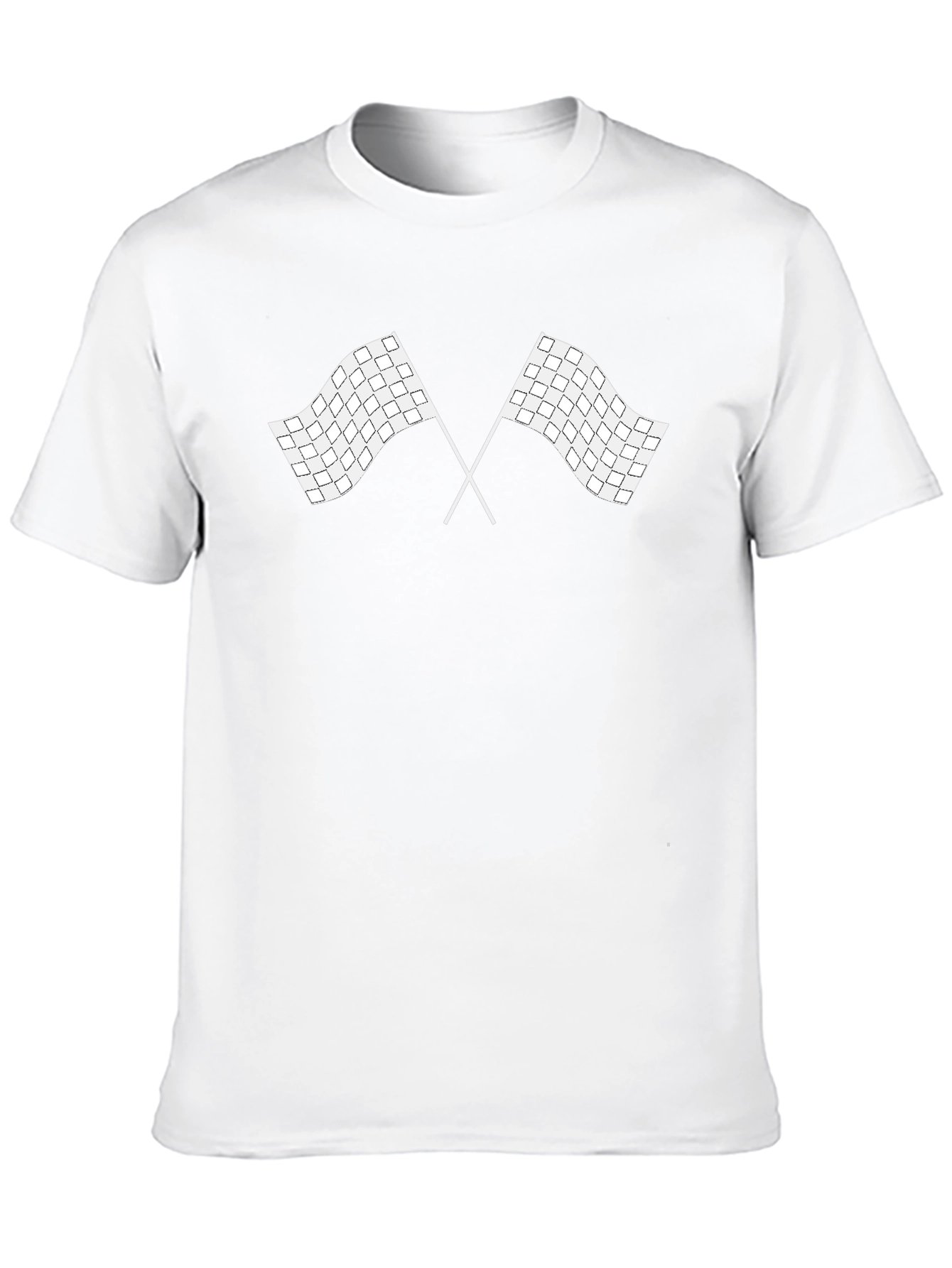 Checkered Flags Graphic Black T-Shirt
