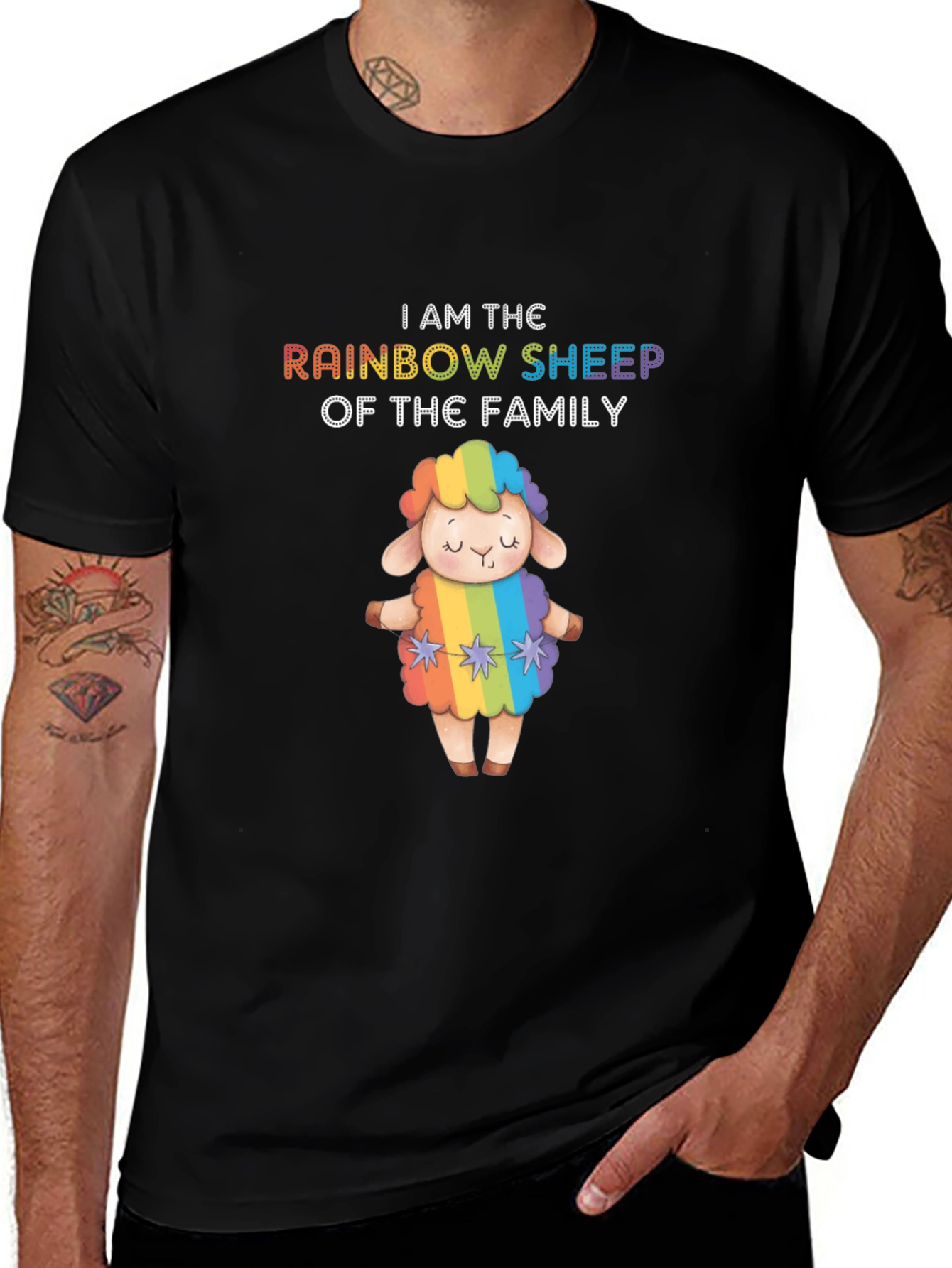 Rainbow Sheep Family Pride T-Shirt