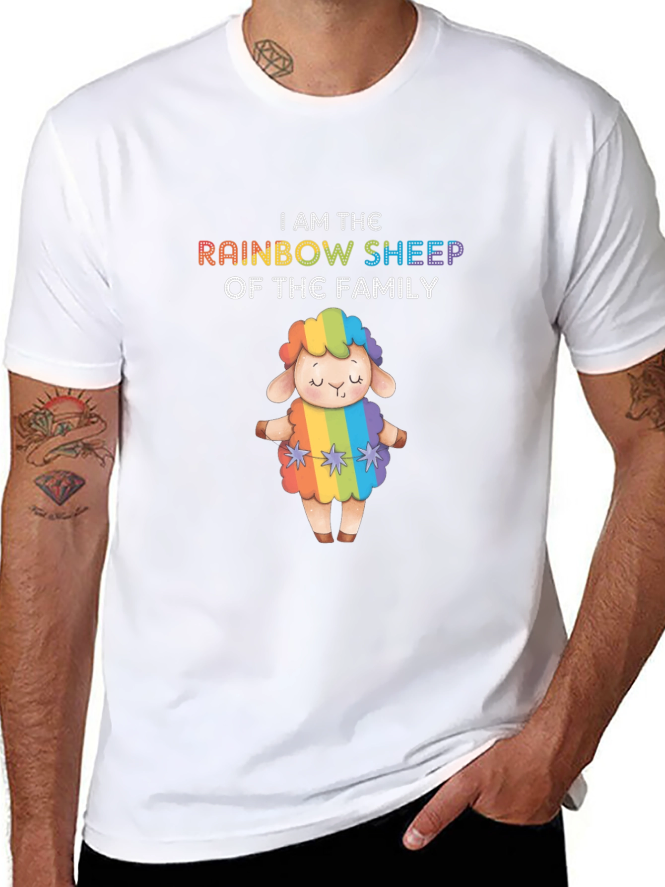 Rainbow Sheep Family Pride T-Shirt