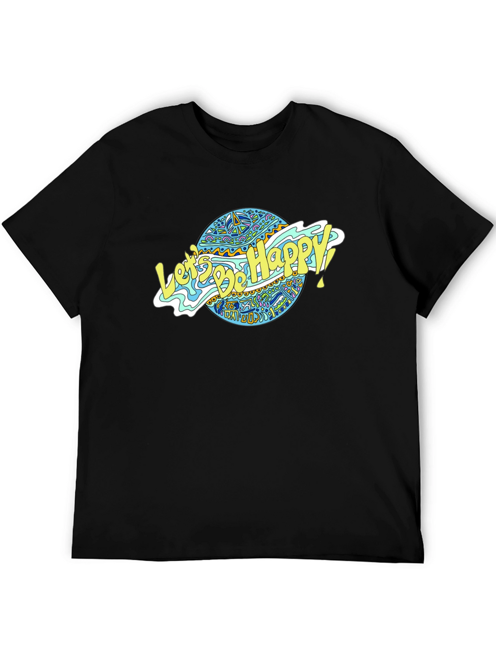 Lets Be Happy Graphic Tee - Black