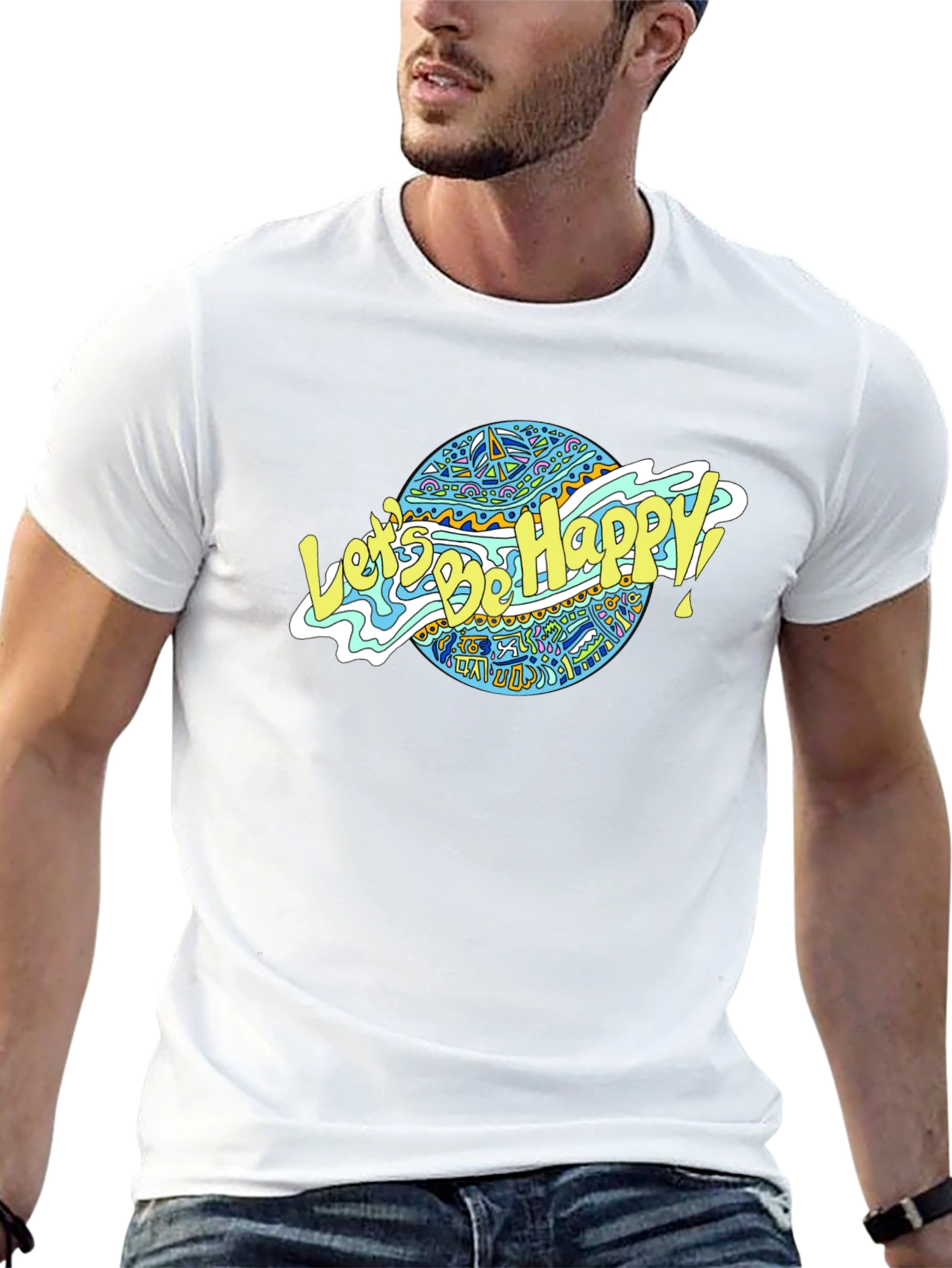 Lets Be Happy Graphic Tee - Black
