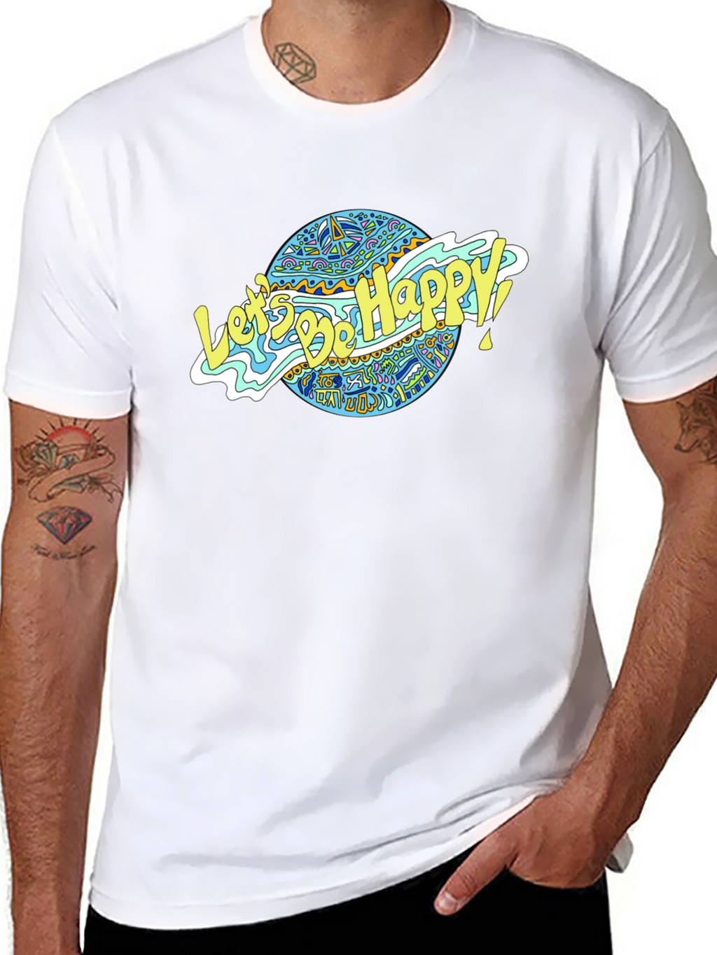 Lets Be Happy Graphic Tee - Black