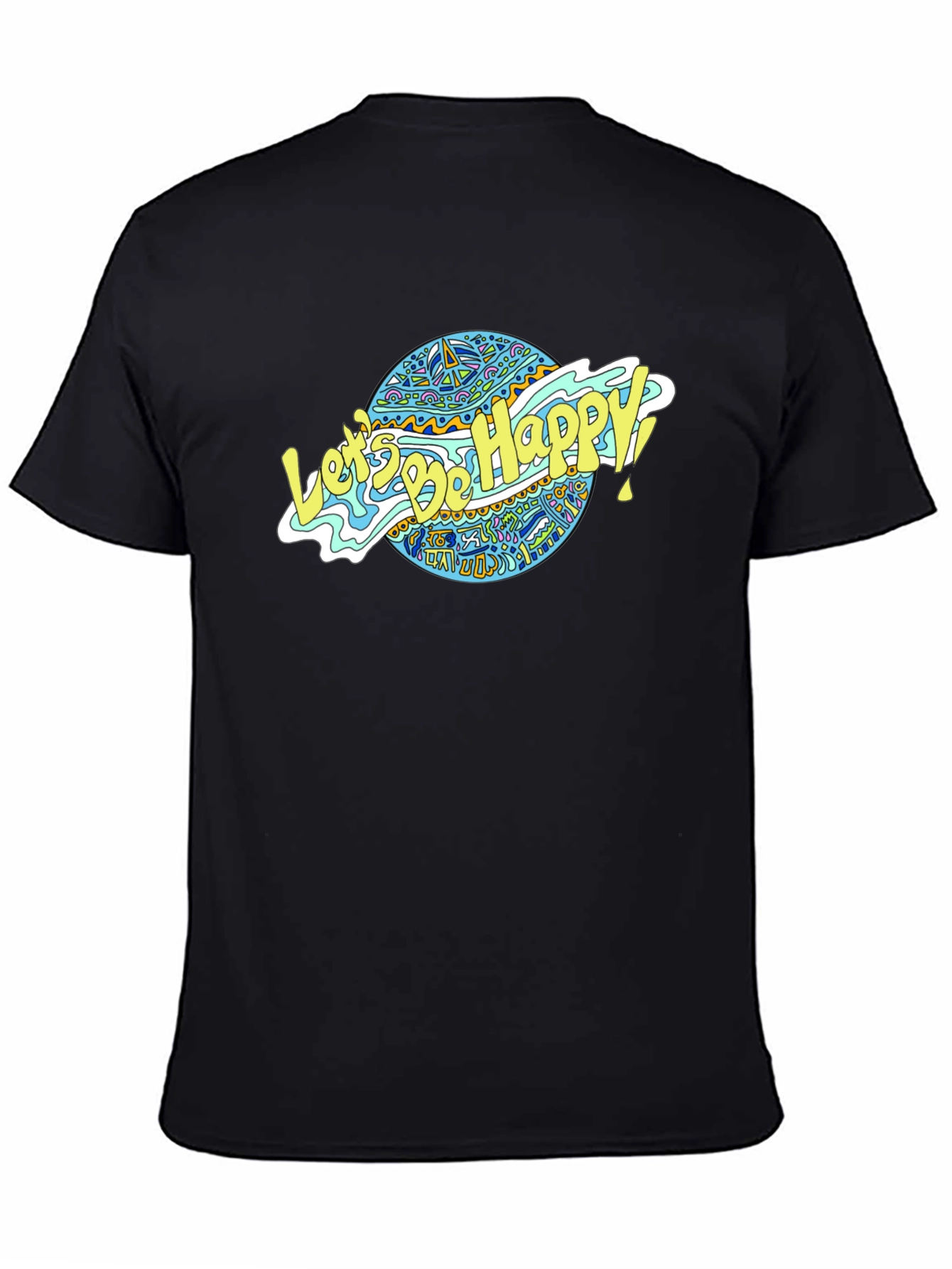 Lets Be Happy Graphic Tee - Black