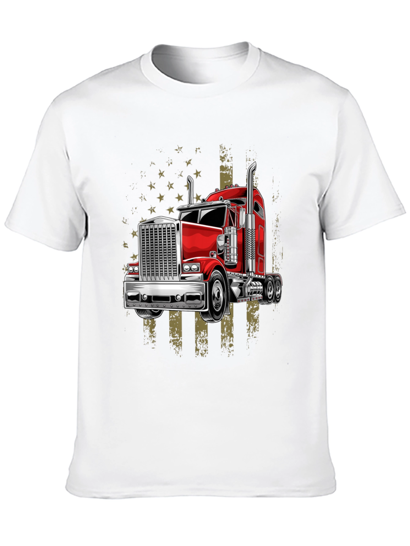 Trucker American Flag Graphic T-Shirt