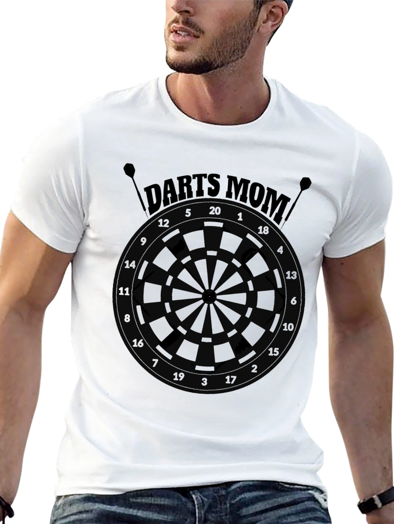 Darts Mom Black Graphic Tee - Dartboard Design