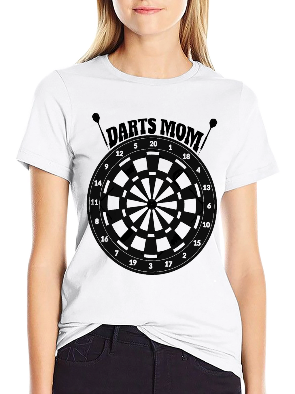 Darts Mom Black Graphic Tee - Dartboard Design